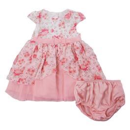 Baby Girl &#40;12-24M&#41; Nannette Floral Crinkle Chiffon Dress