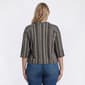 Plus Size Cure Rib Texture 3/4 Sleeve Henley Blouse - image 2