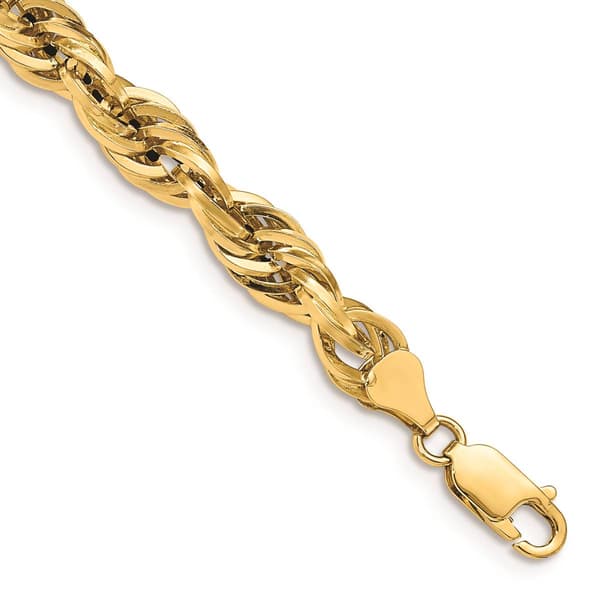 Mens Gold Classics&#40;tm&#41; 7.0mm. 14k Semi Solid Rope Chain Bracelet - image 