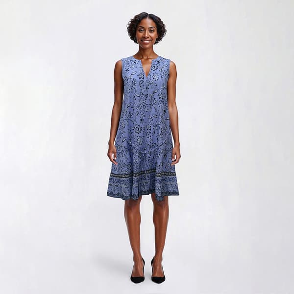 Womens Beachlunch Lounge Sleeveless Floral Drawstring Waist Dress