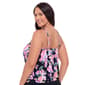Plus Size American Beach Night In Bloom Band Hem Tankini Swim Top - image 3