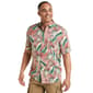 Mens Campia Short Sleeve Tropical Leaf Button Down Shirt - Coral - image 1