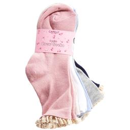 Girls Capelli(R) New York 6pk. Solid/Marled Crew Socks w/ Crochet