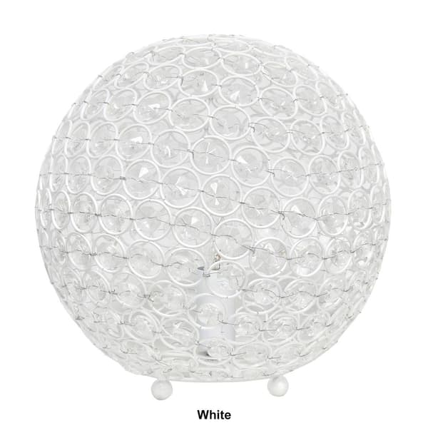 Lalia Home Elipse Medium 10in. Metal/Crystal Round Orb Table Lamp