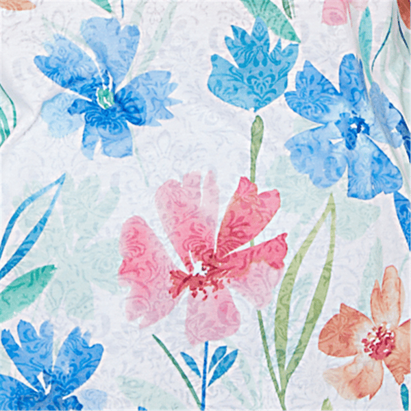 Plus Size Alfred Dunner Caribbean Blues Whimsical Floral Blouse