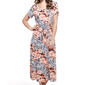 Womens Perceptions Short Sleeve Tie Front Floral Midi Dress - image 3