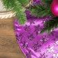 Northlight 20in Purple Sequin Snowflake Mini Christmas Tree Skirt - image 3