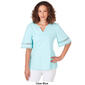 Womens Ruby Rd. Spring Breeze Knit Interlock Solid Top - image 3