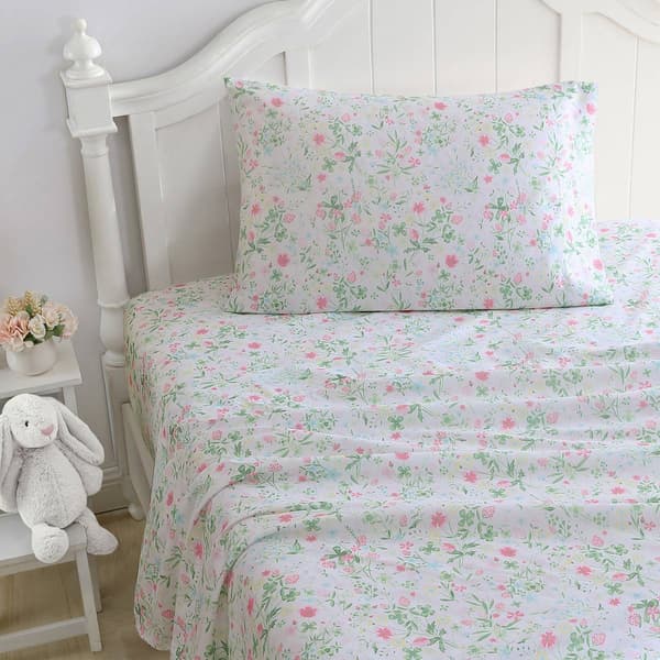 Laura Ashley Posey Dance Microfiber Floral Sheet Set - image 