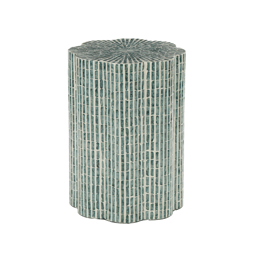 9th & Pike(R) Traditional Blue Capiz Shell Accent Table