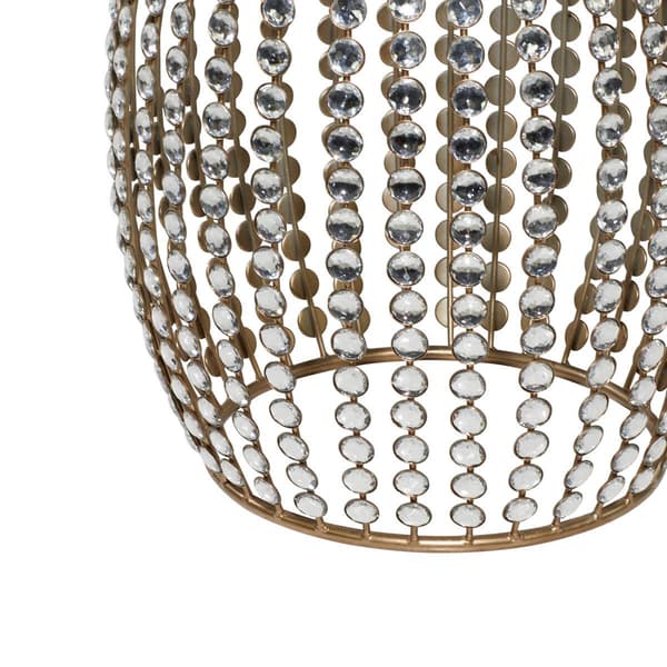 9th & Pike® Silver Metal and Pine Glam Accent Table