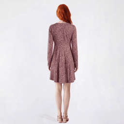 Juniors Wallflower Floral Long Sleeve Fit & Flare Dress- Lilac