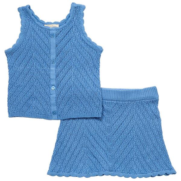 Girls &#40;7-16&#41; Jessica Simpson Sleeveless Crochet Top & Skirt Set - image 