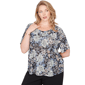 Plus Size Emaline Key Items Short Sleeve Scoop Neck Cluster Prin - image 1