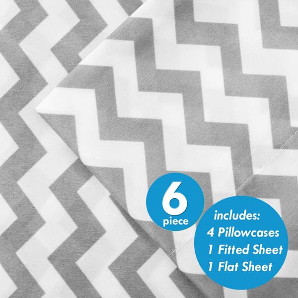 Sweet Home Collection 6pc. Printed Chevron Microfiber Sheets