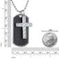 Mens Lynx Stainless Steel Carbon Dog Tag & Cross Pendant - image 4