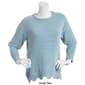 Womens Hasting & Smith Solid Scallop Hem Crew Neck Sweater - image 4