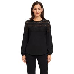 Womens Zac & Rachel Long Puff Sleeve Embroidered Blouse