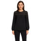 Womens Zac & Rachel Long Puff Sleeve Embroidered Blouse - image 1