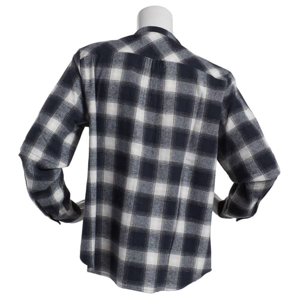 Petite Hasting & Smith Mandarin Flannel Shirt with Pocket