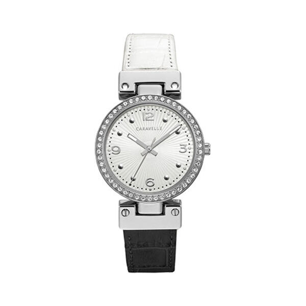 Womens Caravelle Reversible Leather Strap Watch - 43L208 - image 