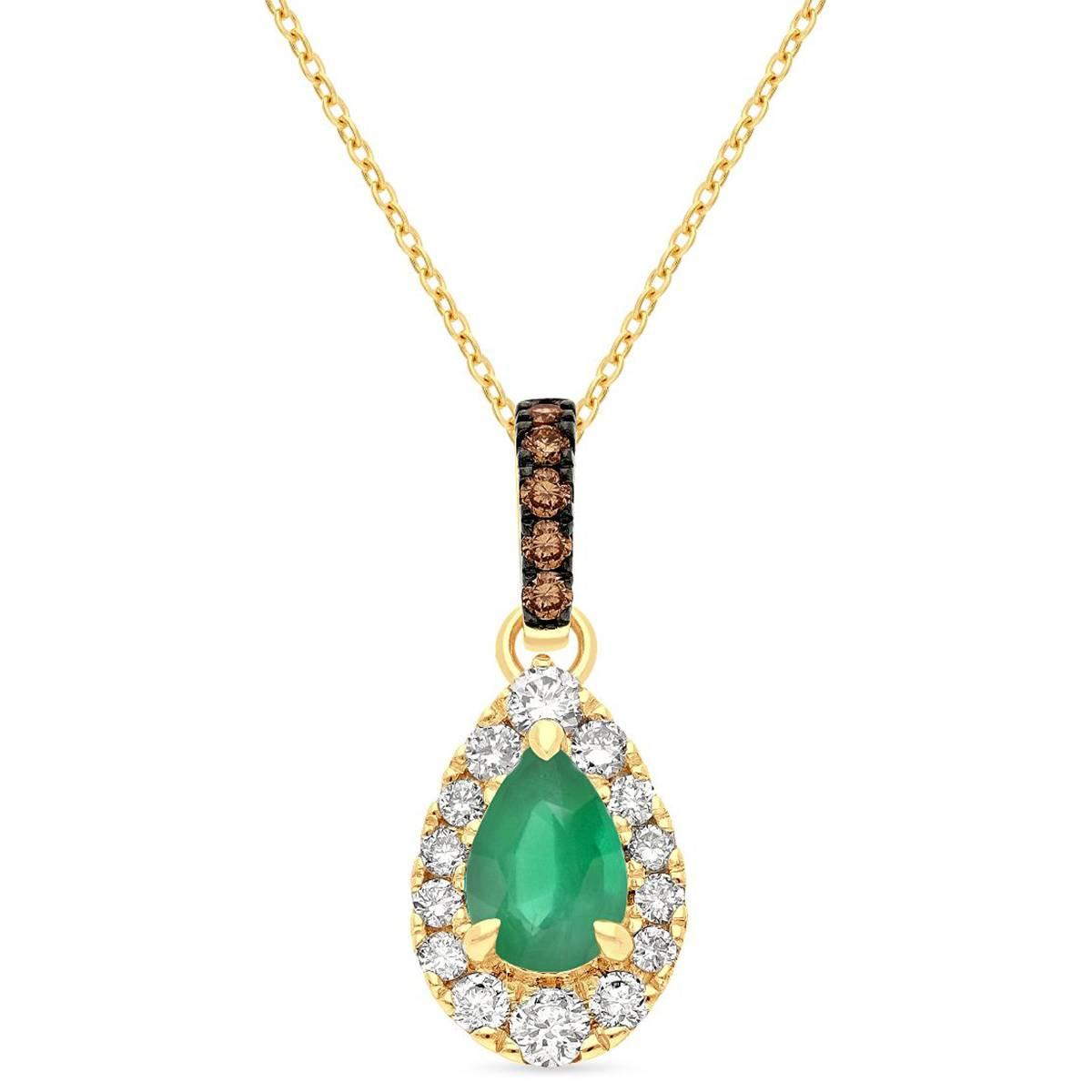 Le Vian(R) Emerald Pendant w/ Chocolate Diamonds(R) & Vanilla Diamon