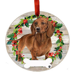 E&S Pets Dachshund Red Full Body Wreath Ornament