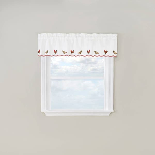 Roosters Embroidered Valance - image 