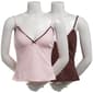 Juniors Pink Rose 2pk Thermal V-Neck Babydoll Camisoles- Brown - image 1