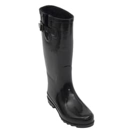 Womens Fifth & Luxe Tall Faux Fur Lined Rain Boots - Black