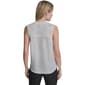 Womens DKNY Ribbed Double V Neck Ivory Solid Tank Top - image 2