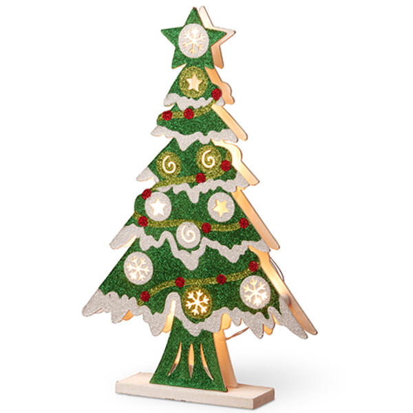 National Tree 17in. Pre-Lit Wooden Christmas Tree - image 
