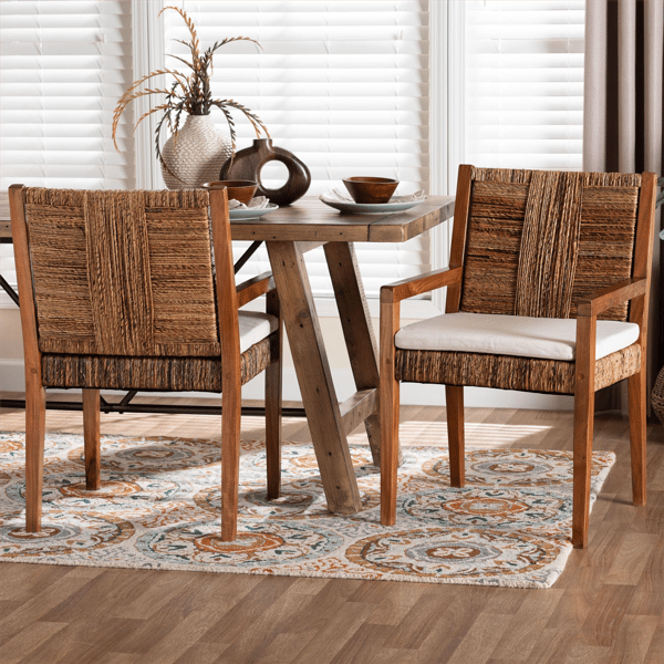 bali & pari Chabela 2pc. Handwoven Seagrass Armchairs