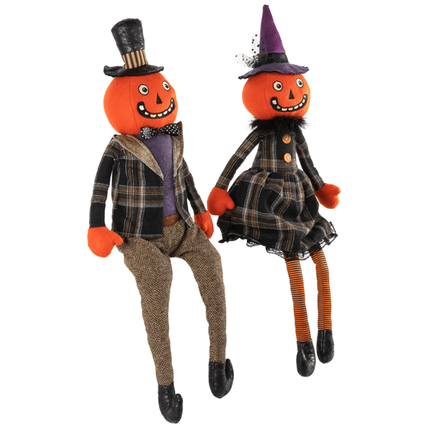 Northlight Jack-O-Lantern Couple Halloween Figures - Set of 2