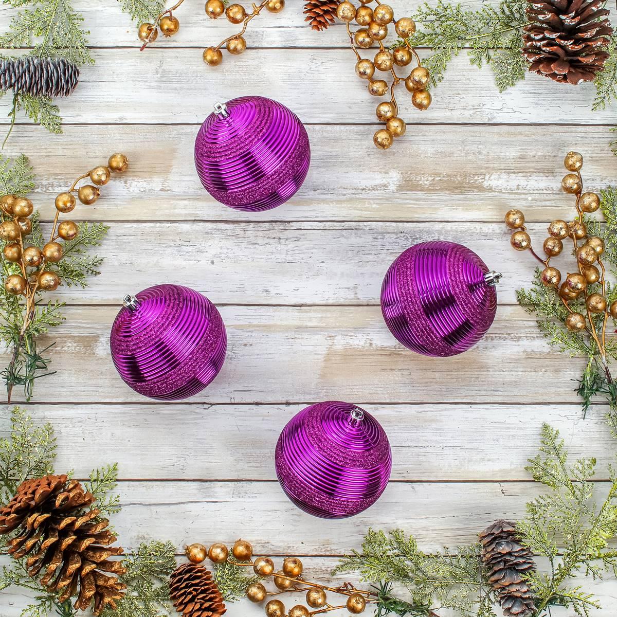 National Tree 4.5in. Shatterproof Bauble Ornaments - Set of 4