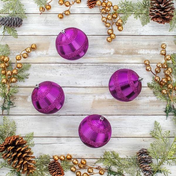 National Tree 4.5in. Shatterproof Bauble Ornaments - Set of 4