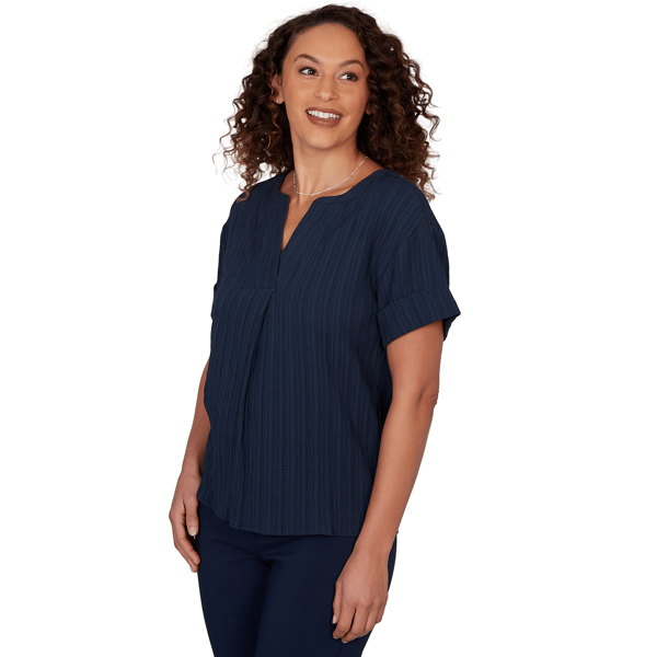Womens Emaline Summer In The City Short Sleeve Crinkle Blouse