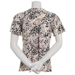 Plus Size Emily Daniels Short Sleeve 3/4 Zip Dot Jacquard Blouse