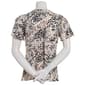 Womens Emily Daniels Short Sleeve 3/4 Zip Dot Jacquard Blouse - image 3