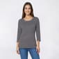 Womens Hasting & Smith 3/4 Sleeve Stripe Round Neck Tee - image 5
