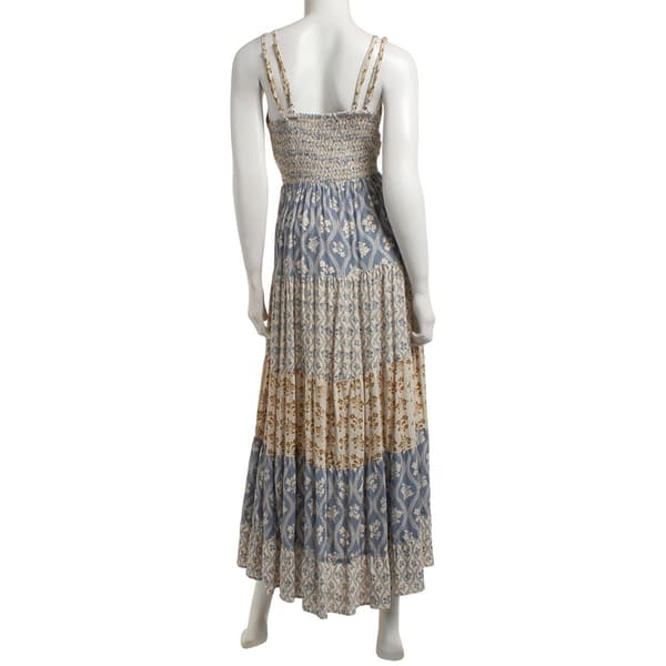 Juniors Angie Mix Print Double Strap Midi Slip Dress