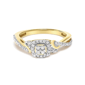Haus of Brilliance 14kt Gold-Plated Diamond Halo Engagement Ring - image 1