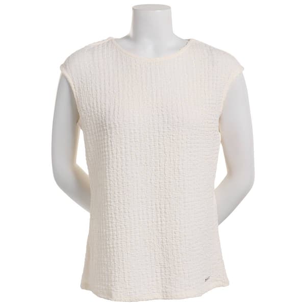 Womens Calvin Kein Sleeveless Textured Blouse - image 