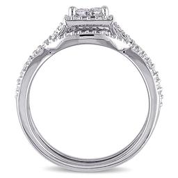 Loveblooms™  Princess & Round Diamond Bridal Ring Set