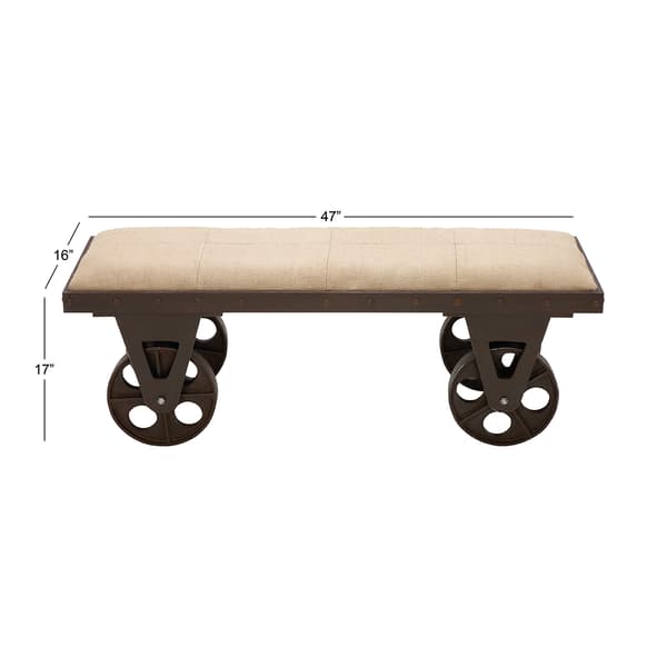 9th & Pike&#174; Industrial Wood and Metal Vintage Bench Cart