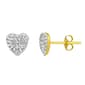 10kt. Heart Stud Earrings with Clear Crystal Accent - image 1
