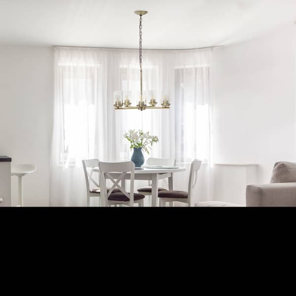 Lalia Home 5-Light Classic Clear Glass/Metal Hanging Chandelier