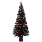Northlight 6ft. Black Fiber Optic LED Pine Potted Halloween Tree - image 2