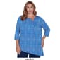 Plus Size Ruby Rd. New And Now 3/4 Sleeve O-Ring Blouse - image 3