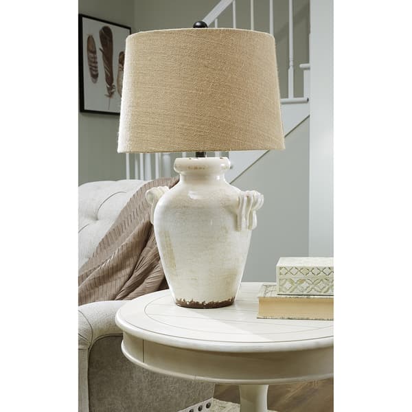 Signature Design by Ashley Crackle Glazed Ceramic Table Lamp